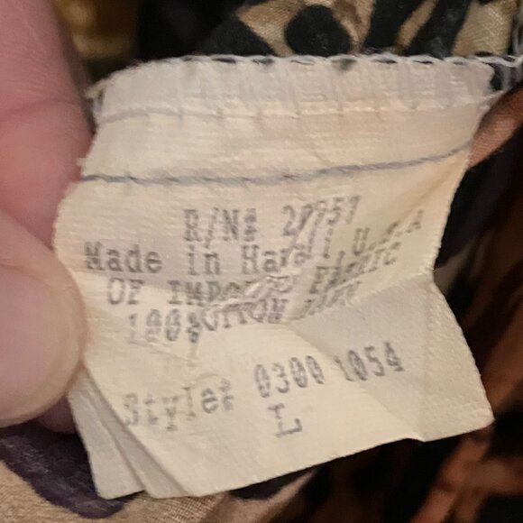 Tori Richard Mens Y2K Vintage 2 SET Tribal Hawaiian Shirt Sz. Large Brown SP EXC - Picture 5 of 12